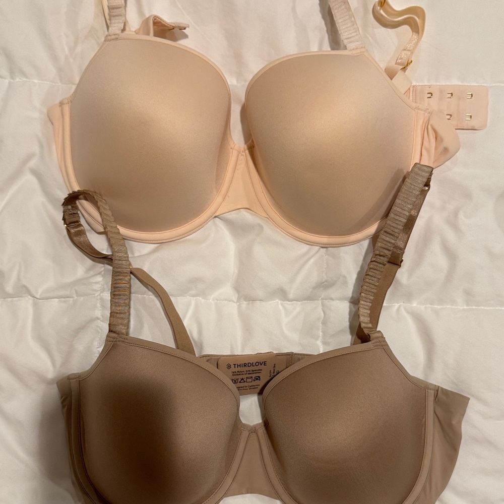 ThirdLove Women's Light Peach and Taupe Bras
SIZE 36 D